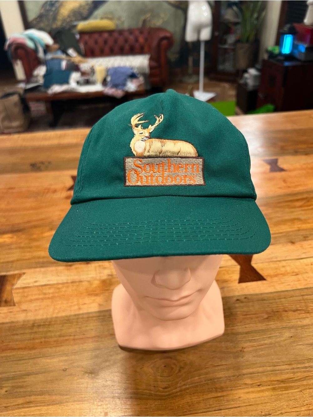 Green Embroidered “Southern Outdoors” Deer Cap